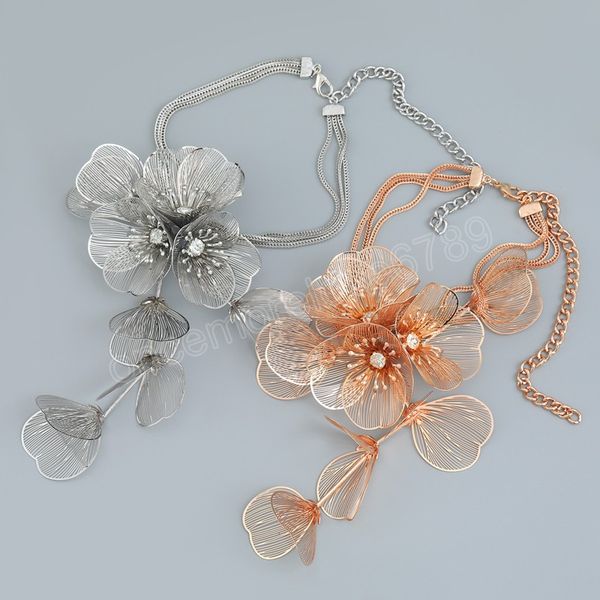 luxury long metal flower pendant necklaces for women elegant statement necklace party jewelry fashion accessories, Silver
luxury long metal flower pendant necklaces for women elegant statement necklace party jewelry fashion accessories, Silver