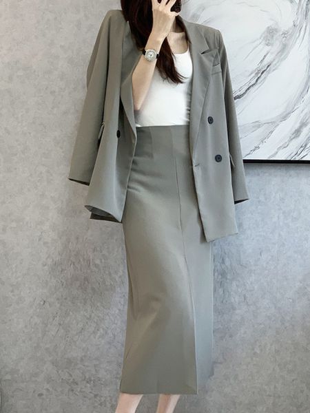 two piece dress fashion elegant casual women pieces set loose blazer jackets high waist skirts suit female formal business outfits cloth 230, White
two piece dress fashion elegant casual women pieces set loose blazer jackets high waist skirts suit female formal business outfits cloth 230, White