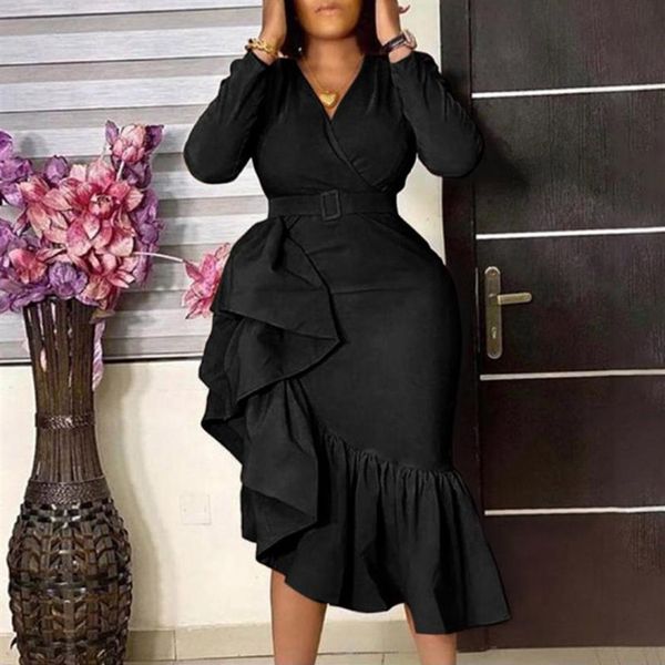 plus size dresses women autumn dress asymmetrical cute ruffle bodycon trendy office lady party ladies clothes long sleeve midi ves263y, Black
plus size dresses women autumn dress asymmetrical cute ruffle bodycon trendy office lady party ladies clothes long sleeve midi ves263y, Black
