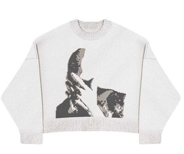 men's sweaters frankocean knitted fla sweater knit sweater loose shoulder drop short sweater crew neck, White;black
men's sweaters frankocean knitted fla sweater knit sweater loose shoulder drop short sweater crew neck, White;black
