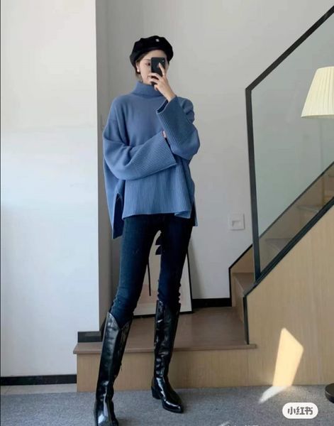 women's sweaters toteme wool sweater high collared side slit for women, White;black
women's sweaters toteme wool sweater high collared side slit for women, White;black