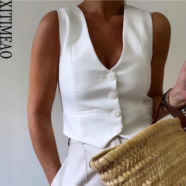 vests xitimeao women fashion front buttons fitted crop waistcoat vintage v neck sleeveless female outerwear chic, Black;white
vests xitimeao women fashion front buttons fitted crop waistcoat vintage v neck sleeveless female outerwear chic, Black;white