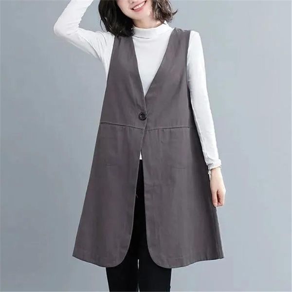 vests cotton linen vest women waistcoat new spring summer loose vneck sleeveless vest long grey black casual vest jacket female, Black;white
vests cotton linen vest women waistcoat new spring summer loose vneck sleeveless vest long grey black casual vest jacket female, Black;white