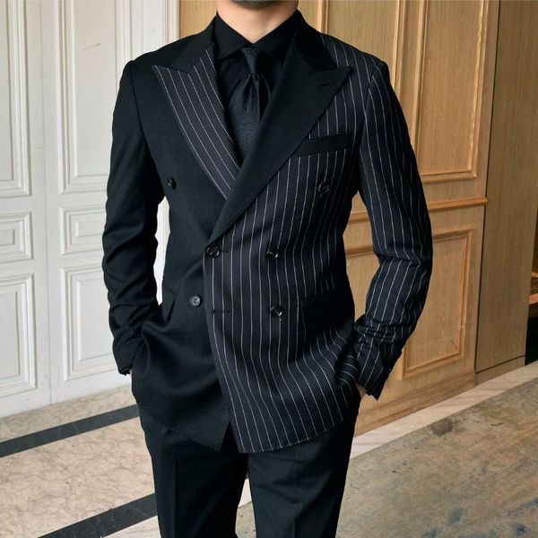 blazers double breasted black striped mens suits for wedding custom made groom dress tuxedos for man costume homme man blazer pants, White;black
blazers double breasted black striped mens suits for wedding custom made groom dress tuxedos for man costume homme man blazer pants, White;black