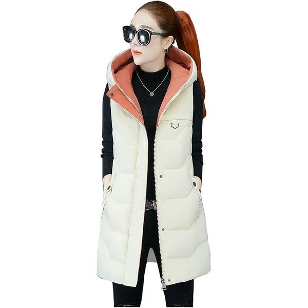 vests 2021 women autumn and winter new down vest coat female midlength slim vest white duck down hooded vest thick warm clothing f040, Black;white
vests 2021 women autumn and winter new down vest coat female midlength slim vest white duck down hooded vest thick warm clothing f040, Black;white