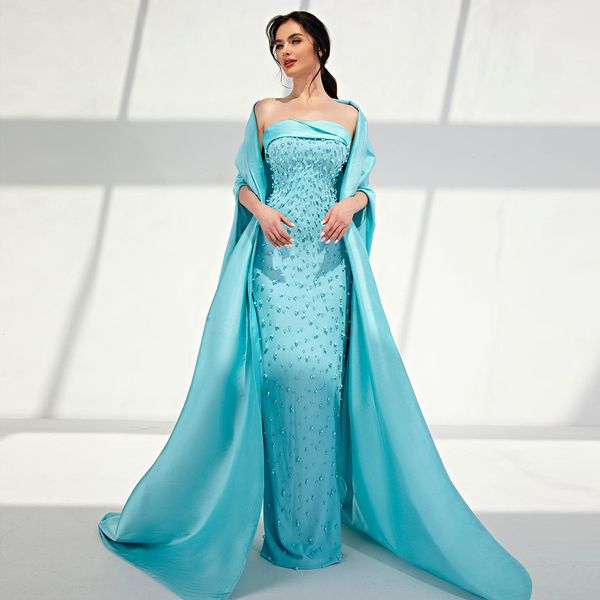 turquoise blue luxury dubai prom dress 2023 with cape strapless pearls satin arabic women evening pageant gowns formal party wear robe de so, Black
turquoise blue luxury dubai prom dress 2023 with cape strapless pearls satin arabic women evening pageant gowns formal party wear robe de so, Black