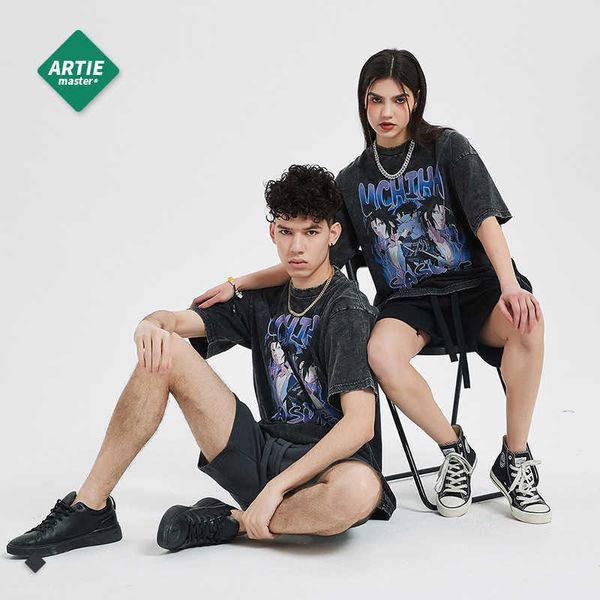 men and women t-shirtsartie men's wear | high street tide brand washing water used gray loose men's t-shirt animation game printed, White;black
men and women t-shirtsartie men's wear | high street tide brand washing water used gray loose men's t-shirt animation game printed, White;black