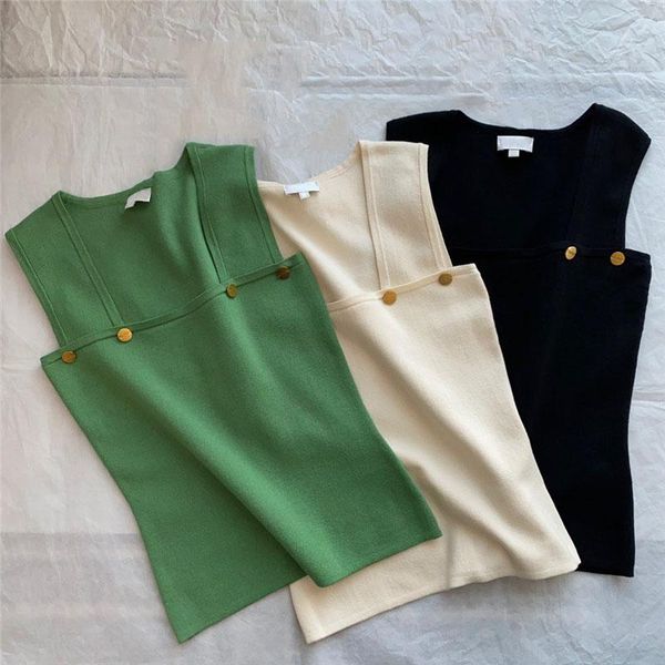 tanks limiguyue metal buckle knitted tank slim elegant square neck camisole casual sleeveless short women slim vests club, Black;white
tanks limiguyue metal buckle knitted tank slim elegant square neck camisole casual sleeveless short women slim vests club, Black;white