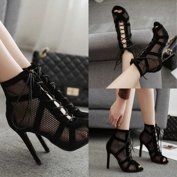 sandals women high heels dance shoes summer mesh cutout breathable boots elegant shoes ladies fashion party stiletto sandals new 230322, Black
sandals women high heels dance shoes summer mesh cutout breathable boots elegant shoes ladies fashion party stiletto sandals new 230322, Black