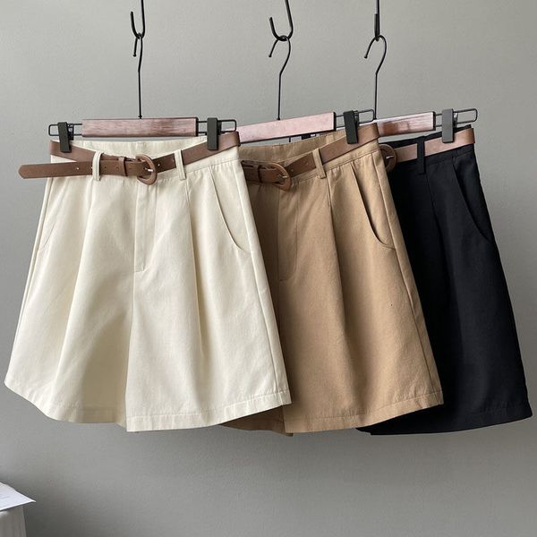 women's shorts mexzt belt pure cotton high waist wide leg a line suit office lady solid loose casual all match pants 230422, White;black
women's shorts mexzt belt pure cotton high waist wide leg a line suit office lady solid loose casual all match pants 230422, White;black