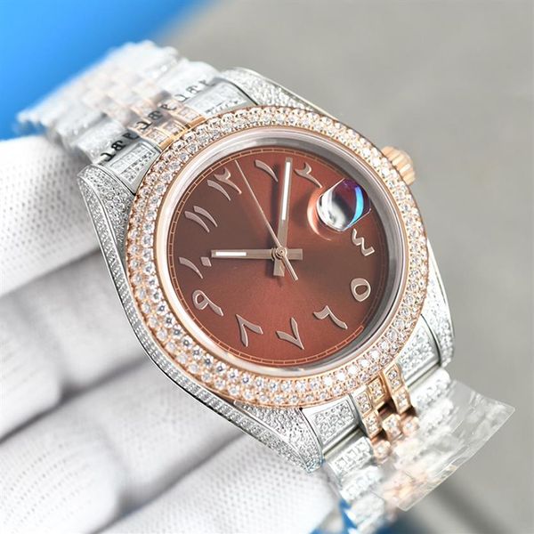 diamond watch automatic mechanical movement 41mm stainless steel sapphire waterproof men wristband montre de luxe fashion wristwat217j, Slivery;brown
diamond watch automatic mechanical movement 41mm stainless steel sapphire waterproof men wristband montre de luxe fashion wristwat217j, Slivery;brown