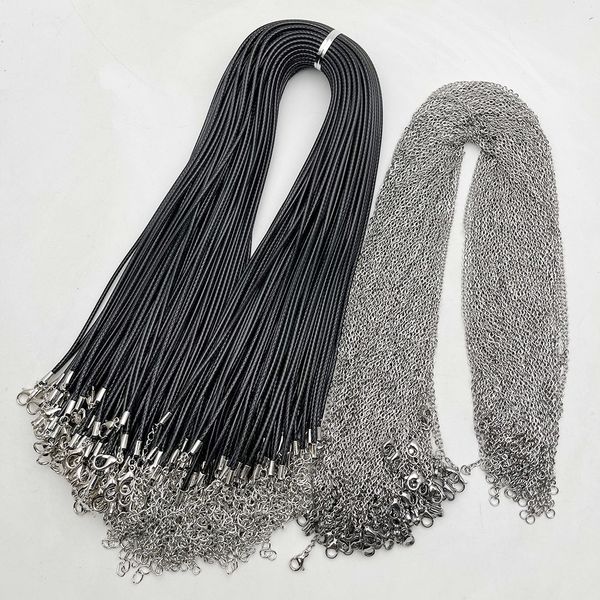 chains fashion 15mm 20mm 45cm 60cm 70cm stainless steel or black wax rope lobster clasp necklace lanyard jewelry pendant cords 100pc 230422, Silver
chains fashion 15mm 20mm 45cm 60cm 70cm stainless steel or black wax rope lobster clasp necklace lanyard jewelry pendant cords 100pc 230422, Silver