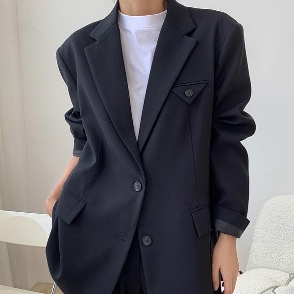 pants spring and autumn women's casual solid color singlebreasted pocket decoration loose jacket, White
pants spring and autumn women's casual solid color singlebreasted pocket decoration loose jacket, White