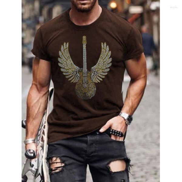 men's t shirts fashion men's clothing oversized tee y2k guitar rhinestone designer short sleeve punk casual street, White;black
men's t shirts fashion men's clothing oversized tee y2k guitar rhinestone designer short sleeve punk casual street, White;black