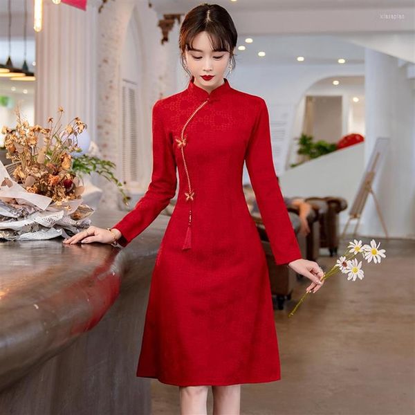 ethnic clothing chinese traditional qipao dress for women retro improved long sleeve red cheongsam cny2368
ethnic clothing chinese traditional qipao dress for women retro improved long sleeve red cheongsam cny2368