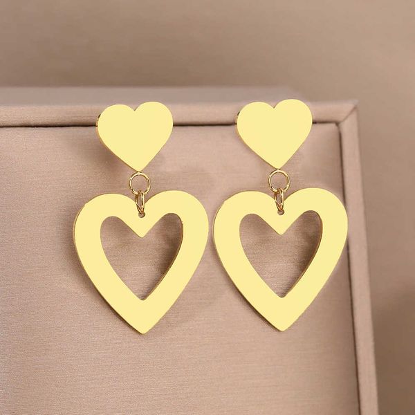 charm stainless steel earrings romantic heart pendants trendy fine fashion drop earrings for women jewelry kpop wedding party gifts w0422, Golden
charm stainless steel earrings romantic heart pendants trendy fine fashion drop earrings for women jewelry kpop wedding party gifts w0422, Golden
