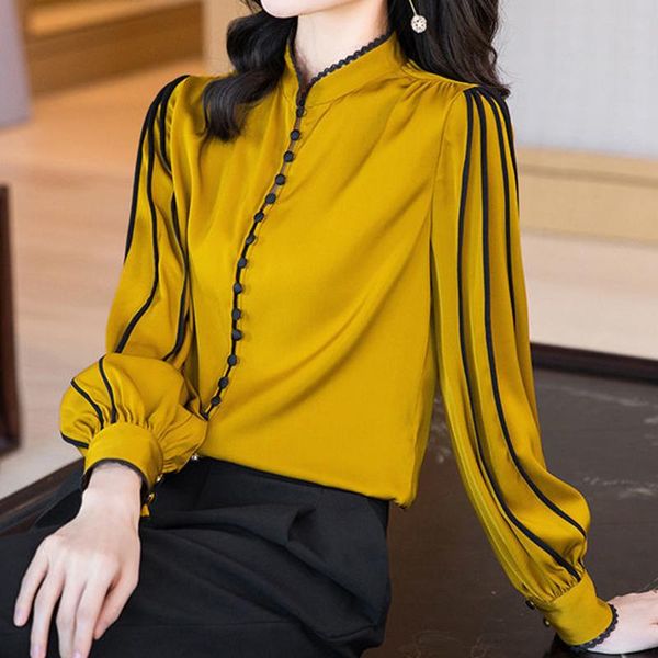 t-shirt elegant fashion casual solid satin button shirt autumn 2022 stand collar long shirt sleeve loose pullovers women's clothing, White
t-shirt elegant fashion casual solid satin button shirt autumn 2022 stand collar long shirt sleeve loose pullovers women's clothing, White