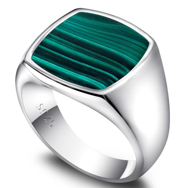 new smooth men's ring 925 sterling silver natural green malachite square boulder ring simple classic seal jewelry women gift
new smooth men's ring 925 sterling silver natural green malachite square boulder ring simple classic seal jewelry women gift