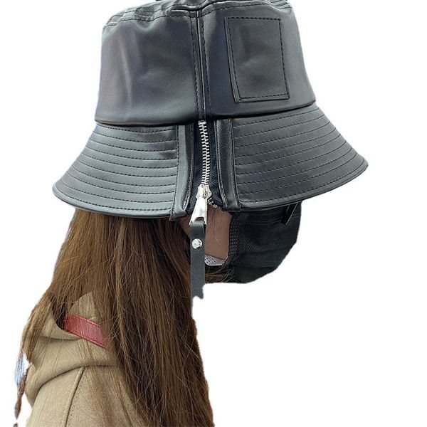 couple pu genuine leather designer bucket hat vacation travel fashion letter embroidery zipper wide brim hats, Blue;gray
couple pu genuine leather designer bucket hat vacation travel fashion letter embroidery zipper wide brim hats, Blue;gray