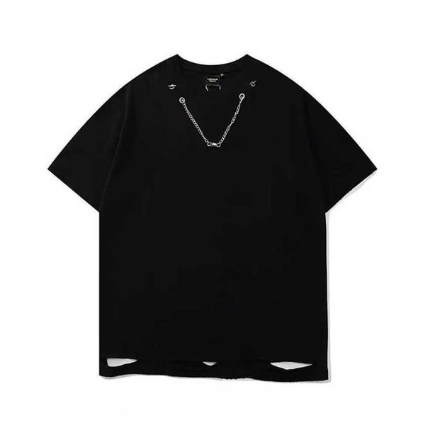 22% off trendy hip-hop personality solid color with chain half sleeve t-shirt street hem hole loose round neck short sleeved men, White;black
22% off trendy hip-hop personality solid color with chain half sleeve t-shirt street hem hole loose round neck short sleeved men, White;black