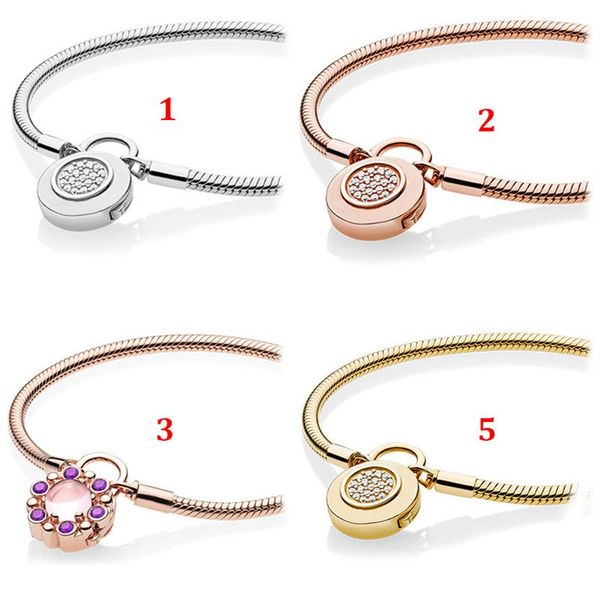 925 sterling silver charm bracelets for women fit pandora beads rose gold gold color lock head snake bone chain bracelet lady gift281p, Golden;silver
925 sterling silver charm bracelets for women fit pandora beads rose gold gold color lock head snake bone chain bracelet lady gift281p, Golden;silver