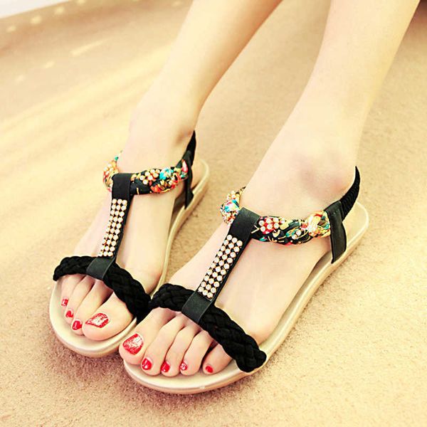 sandals women sandals summer flat heel bohemian sandals 2019 new rhinestone mixed color ladies elastic band open toes beach shoes j230422, Black
sandals women sandals summer flat heel bohemian sandals 2019 new rhinestone mixed color ladies elastic band open toes beach shoes j230422, Black