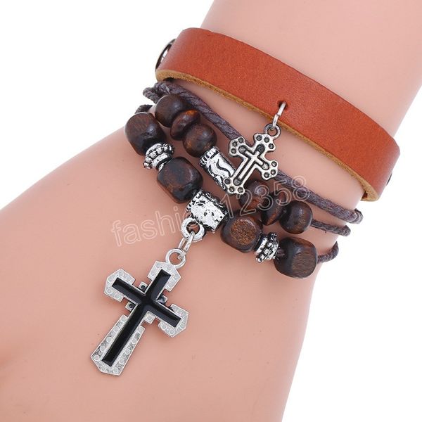creative beaded multilayer cowhide cross bracelet simple antique jewelry lovers leather bracelets wrist strap, Golden;silver
creative beaded multilayer cowhide cross bracelet simple antique jewelry lovers leather bracelets wrist strap, Golden;silver