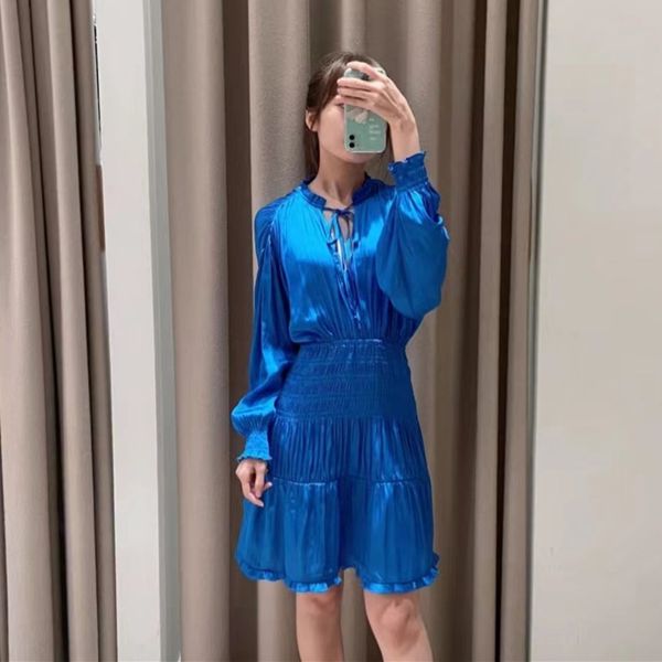 casual dresses maje high waisted dress ruffled puff sleeves dress for women, Black;gray
casual dresses maje high waisted dress ruffled puff sleeves dress for women, Black;gray