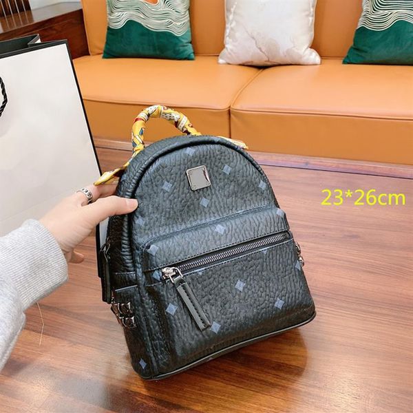 fashion luxury orange rivet school bags designers rivets black backpack with diamond pattern silk scarf letters m21041501340h
fashion luxury orange rivet school bags designers rivets black backpack with diamond pattern silk scarf letters m21041501340h