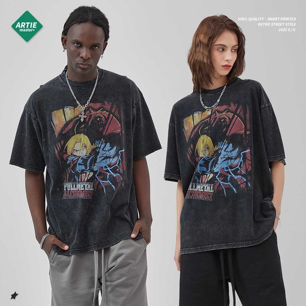 men and women t-shirtsartie men's wear | stir-fried snow wash water worn short sleeve t-shirt steel print loose high street fashion t-s, White;black
men and women t-shirtsartie men's wear | stir-fried snow wash water worn short sleeve t-shirt steel print loose high street fashion t-s, White;black