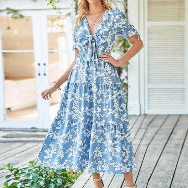 summer womens clothing dress french floral bow bandage v neck short sleeve and, Black;gray
summer womens clothing dress french floral bow bandage v neck short sleeve and, Black;gray