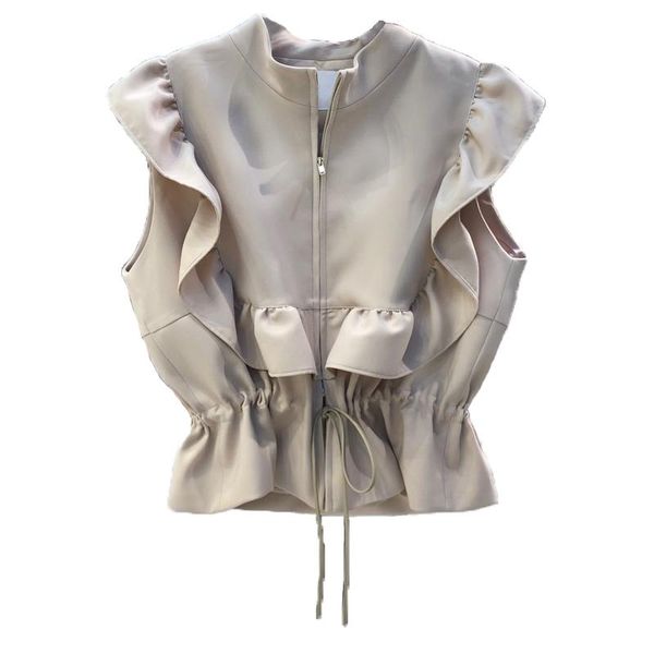 vests neploe slim waist ruffled drawstring zipper waistcoat korea 2022 spring fall womenvest fashion casual vest women top, Black;white
vests neploe slim waist ruffled drawstring zipper waistcoat korea 2022 spring fall womenvest fashion casual vest women top, Black;white