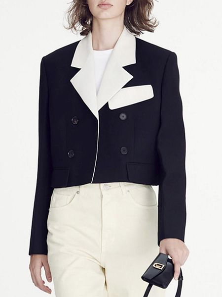 pants black / white contrast short suit jacket women 2022 spring autumn v neck doublebreasted pants
pants black / white contrast short suit jacket women 2022 spring autumn v neck doublebreasted pants