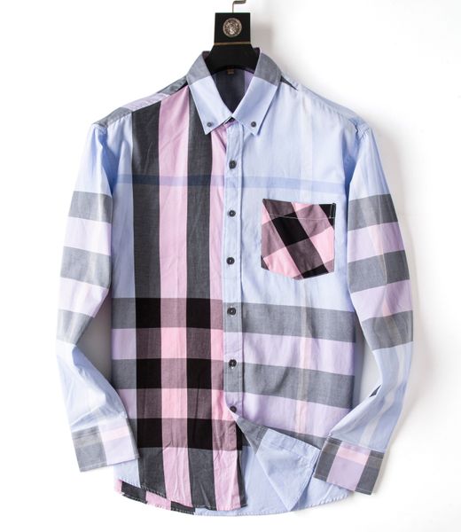 men's designer brand casual shirt high-quality long-sleeved single breasted fashionable but geometric check casual shirt 06, White;black
men's designer brand casual shirt high-quality long-sleeved single breasted fashionable but geometric check casual shirt 06, White;black