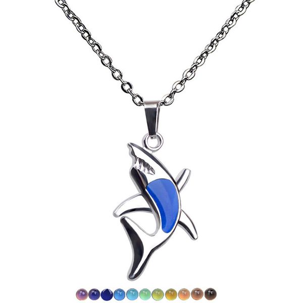 trendy hiphop designer jewelry stainless steel thermochromic shark pendant necklace for man south american fashion alochroic silver chain me
trendy hiphop designer jewelry stainless steel thermochromic shark pendant necklace for man south american fashion alochroic silver chain me