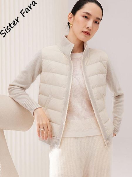 leather sister fara women knitted sleeve patchwork parka female autumn slim coat outwear 2022 autumn lightweight knitting puffer jacket, Black
leather sister fara women knitted sleeve patchwork parka female autumn slim coat outwear 2022 autumn lightweight knitting puffer jacket, Black