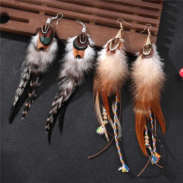 charm bohemian brown feather tassel earring for women boho chain fringed boucle d'oreille pendante 2021 party christmas jewellery w0422, Golden
charm bohemian brown feather tassel earring for women boho chain fringed boucle d'oreille pendante 2021 party christmas jewellery w0422, Golden