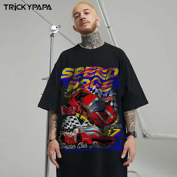 men and women t-shirtstkpa american racing pattern short sleeve ins men's and women's street china-chic brand high street hip hop, White;black
men and women t-shirtstkpa american racing pattern short sleeve ins men's and women's street china-chic brand high street hip hop, White;black
