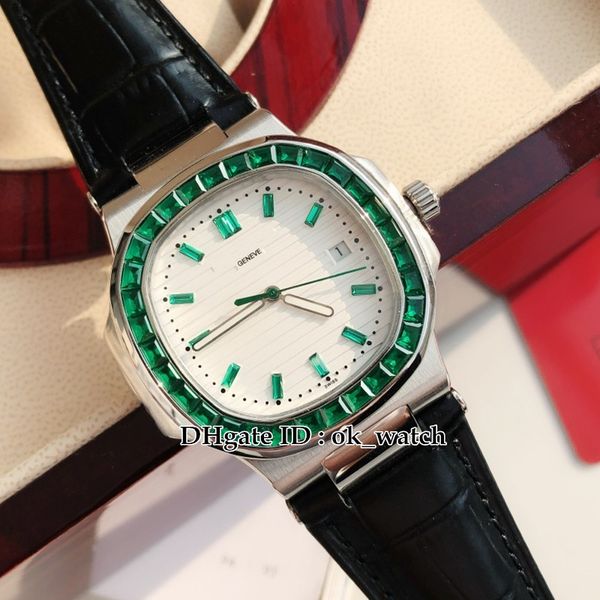 gdf new 5711/1a miyota 8215 automatic mens watch white dial green square diamond bezel black leather strap 40mm watches, Slivery;brown
gdf new 5711/1a miyota 8215 automatic mens watch white dial green square diamond bezel black leather strap 40mm watches, Slivery;brown