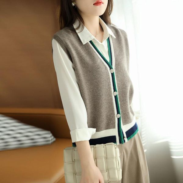 vests women korean knitting sweater vest pullovers knitted sleeveless waistcoat vintage cardigan v neck female sweaters jumper, Black;white
vests women korean knitting sweater vest pullovers knitted sleeveless waistcoat vintage cardigan v neck female sweaters jumper, Black;white