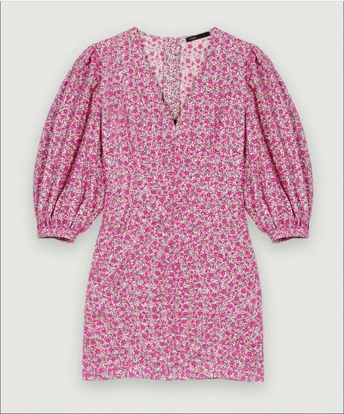 a-je v-neck puffed sleeves dress floral printed short dress for women, Black;gray
a-je v-neck puffed sleeves dress floral printed short dress for women, Black;gray