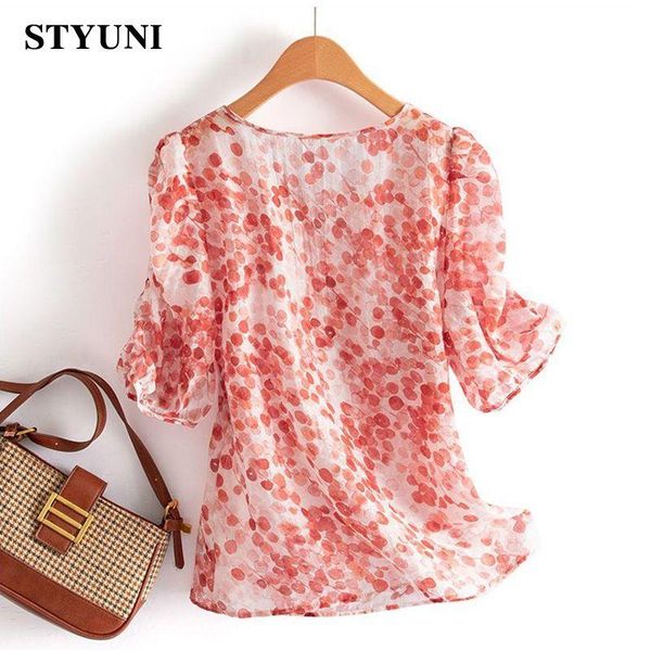 t-shirt floral polka dot print chiffon casual loose thin oneck women's blouse shirt short sleeve pullover blouses summer spring 2023, White
t-shirt floral polka dot print chiffon casual loose thin oneck women's blouse shirt short sleeve pullover blouses summer spring 2023, White