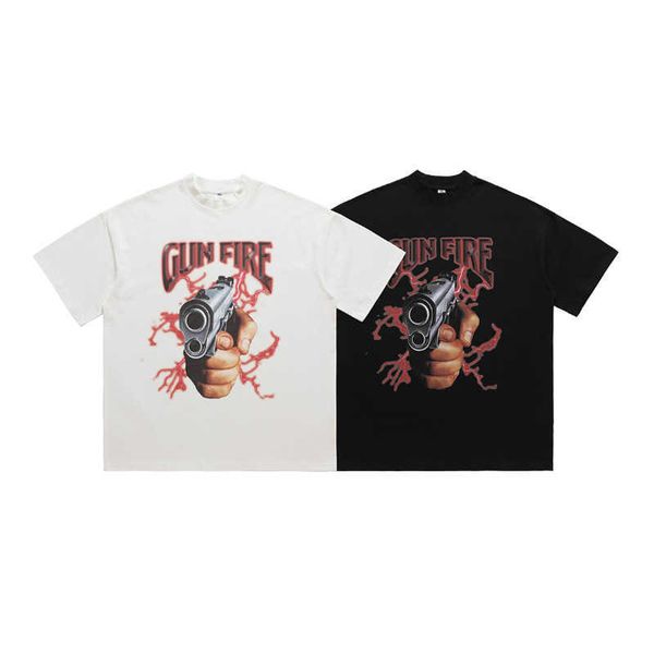 men and women t-shirtslawfoo spring/summer china-chic american street pistol print half high collar off shoulder loose edition couple t-shir, White;black
men and women t-shirtslawfoo spring/summer china-chic american street pistol print half high collar off shoulder loose edition couple t-shir, White;black