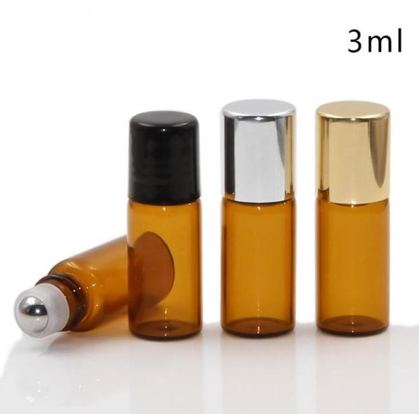 500pcs 1/2/3ml amber glass bottles with gold lid glass bottle metal roller ball roll on brown bottle
500pcs 1/2/3ml amber glass bottles with gold lid glass bottle metal roller ball roll on brown bottle
