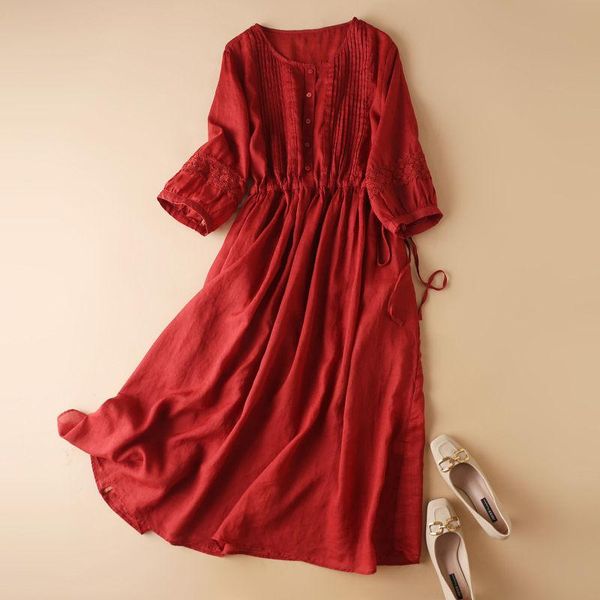 dresses cotton summer women dress with inner camisole lace hollow sleeve drawstring casual dresses vintage vestido new spring dress, Black;gray
dresses cotton summer women dress with inner camisole lace hollow sleeve drawstring casual dresses vintage vestido new spring dress, Black;gray