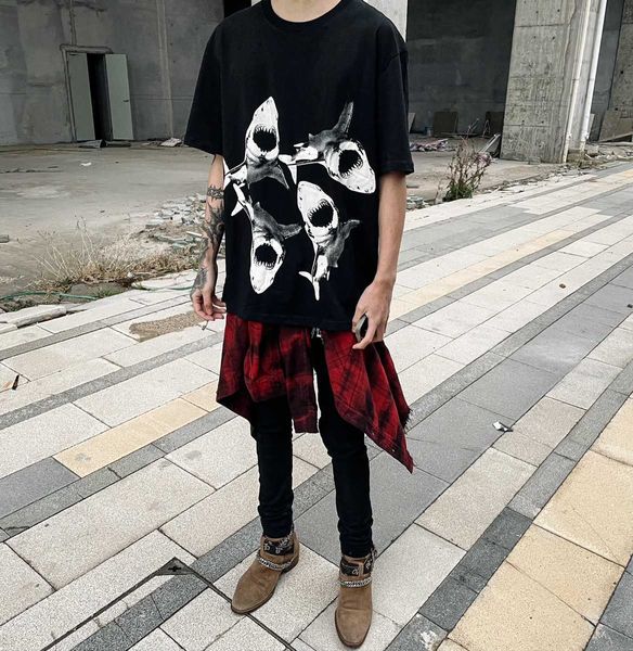 designer clothing tees tshirt amiiri 23 summer new shark print short sleeve high street style men's women's round neck casual luxu, White;black
designer clothing tees tshirt amiiri 23 summer new shark print short sleeve high street style men's women's round neck casual luxu, White;black
