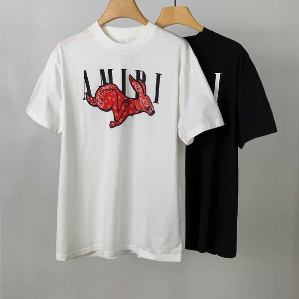 23ss fashion tees tshirt rabbit year lucky limited amiiri fashion high street fashion brand t-shirt slightly loose comfortable pure cotton t, White;black
23ss fashion tees tshirt rabbit year lucky limited amiiri fashion high street fashion brand t-shirt slightly loose comfortable pure cotton t, White;black