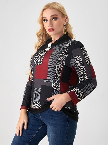 t-shirt 2022 spring plus size womens clothing long sleeve stand collar tshirt ladies vintage elegant mom leopard print blouse, Black
t-shirt 2022 spring plus size womens clothing long sleeve stand collar tshirt ladies vintage elegant mom leopard print blouse, Black