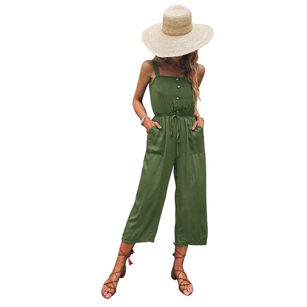 wide straps capris women's jumpsuits adjustable strapless bodycon mid-calf length wide legs pants solid casual rompers high waist sashe, Black;white
wide straps capris women's jumpsuits adjustable strapless bodycon mid-calf length wide legs pants solid casual rompers high waist sashe, Black;white