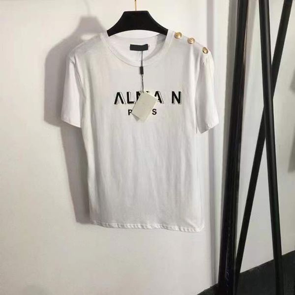 2023 designers t-shirts women tees apparel new shoulder button gold letter print short sleeve t-shirt white rose red black official same st
2023 designers t-shirts women tees apparel new shoulder button gold letter print short sleeve t-shirt white rose red black official same st